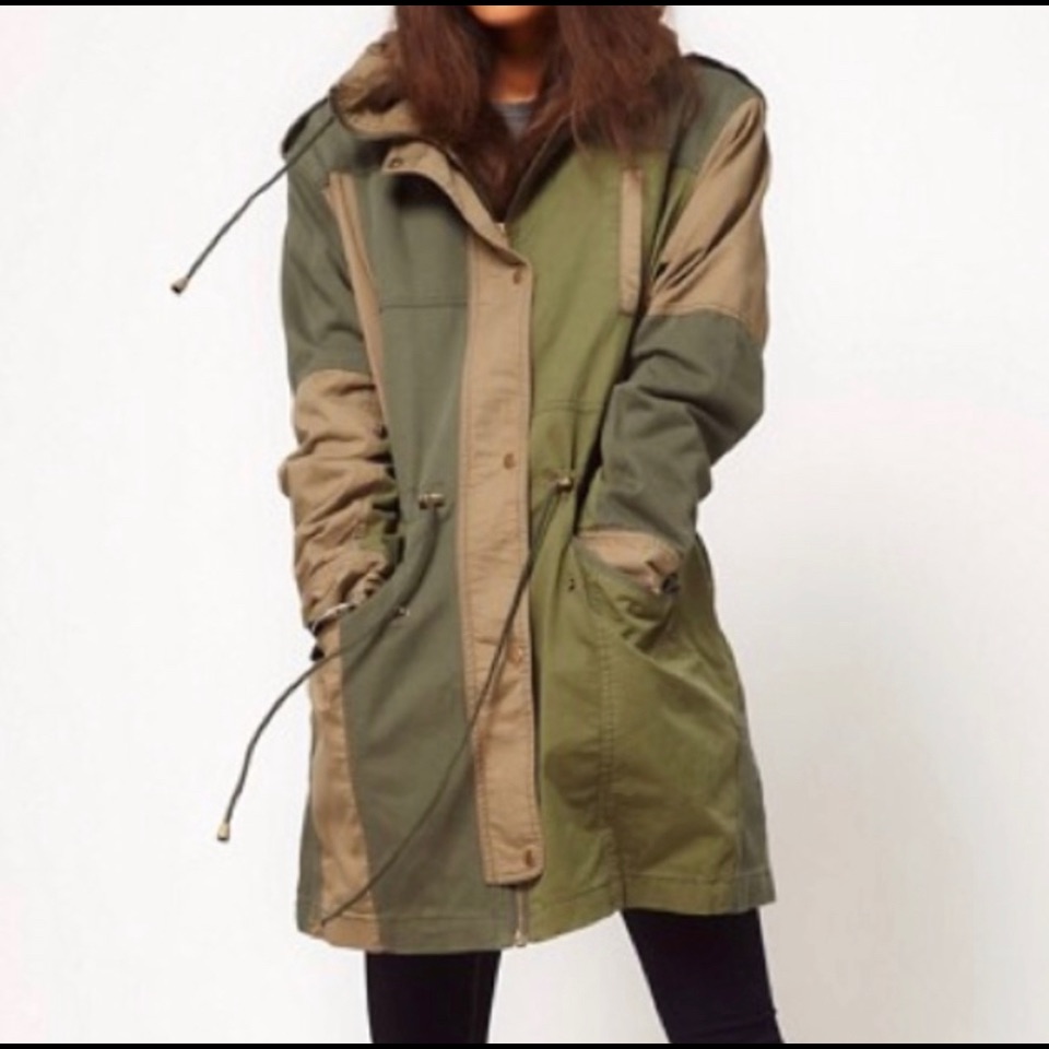 Asos Patchwork Utility Parka Jacket